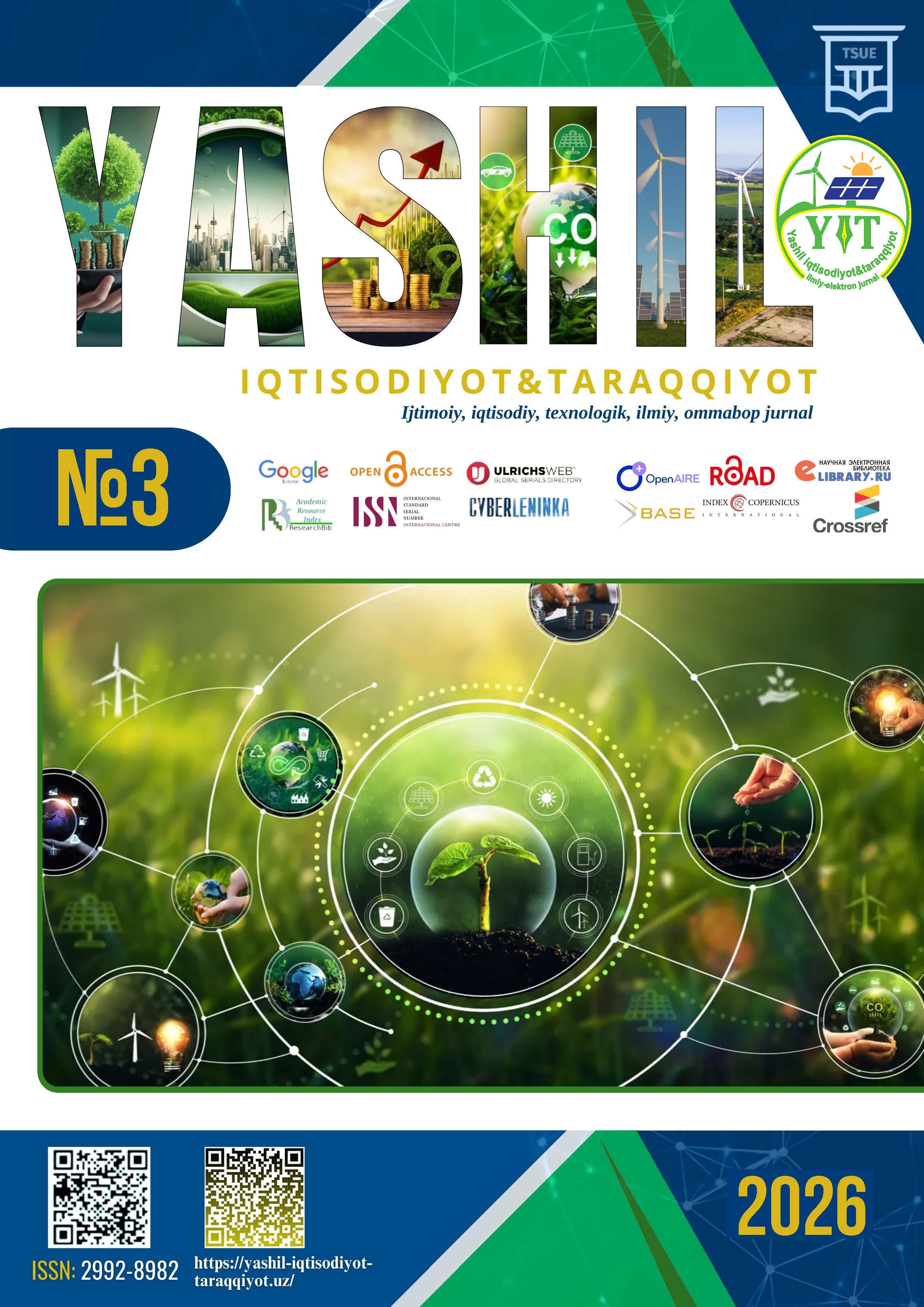 					View Vol. 4 No. 3 (2026): «Yashil iqtisodiyot va taraqqiyot» jurnali 3-son
				