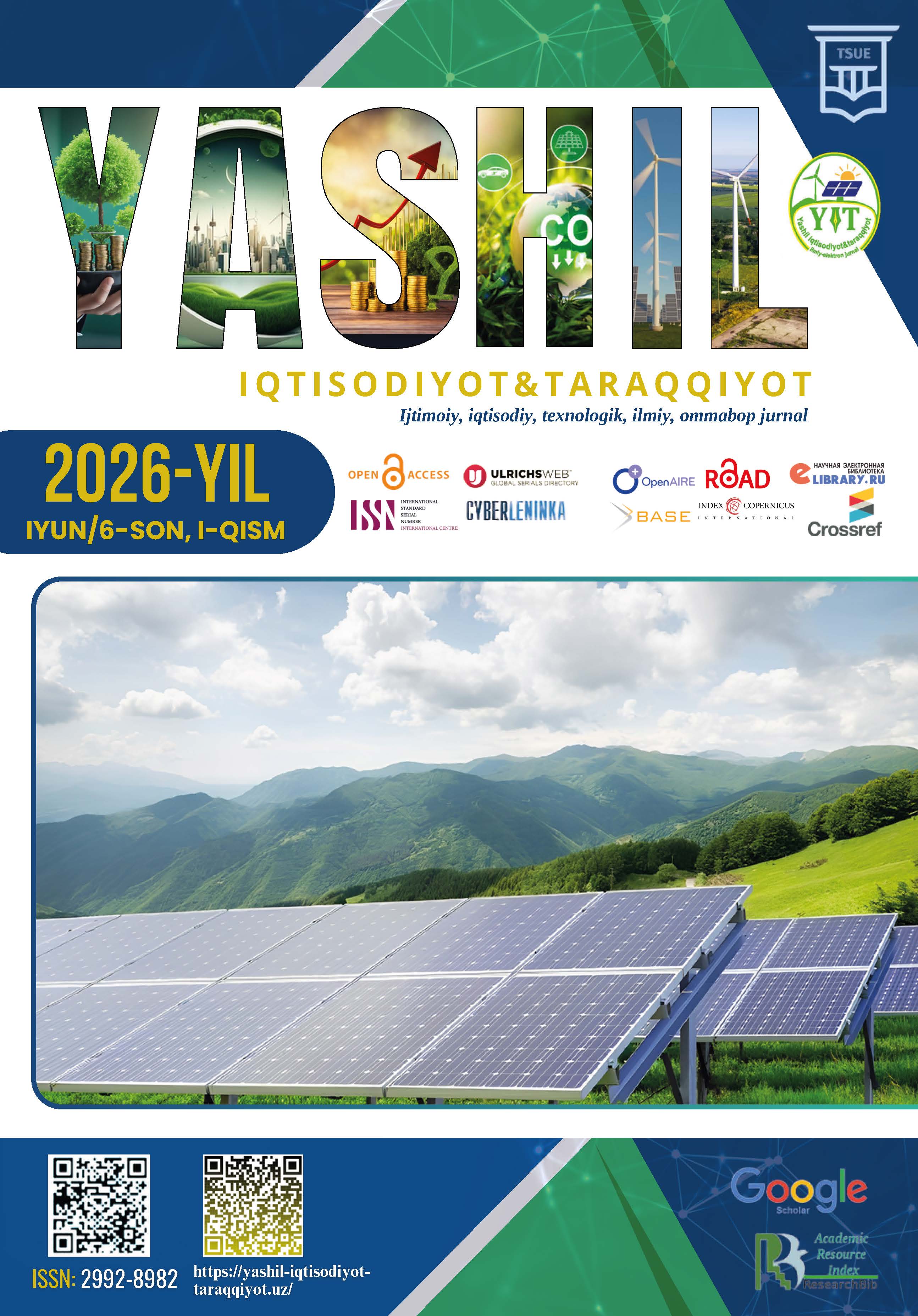 					View Vol. 4 No. 6 (2026): «Yashil iqtisodiyot va taraqqiyot» jurnali 6-son
				